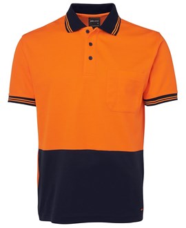 HI-VIS COTTON BACK POLO - Short Sleeve | Polycotton