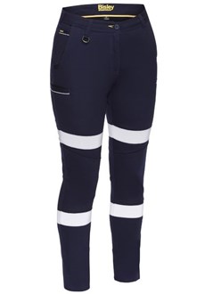 WOMENS STRETCH WORK PANTS, - Cotton | Reflective Tape, Stretch for Comfort