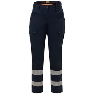 WOMENS LIGHTWEIGHT WORK PANTS - Stretch PolyCotton, 190gsm, Reflevctive Tape 