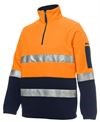 JB POLAR FLEECE - HI VIS HALF ZIP REFLECTIVE TAPE